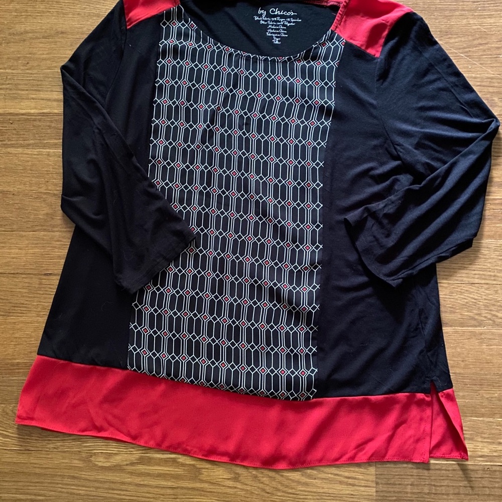 Chico’s mixed-media top